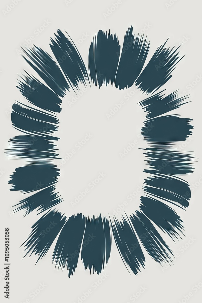 Aufkleber abstract burst frame. teal radial brush strokes form a striking circular frame. perfect for adding a