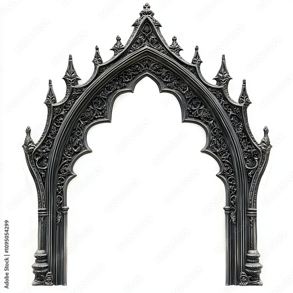 Aufkleber ornate gothic archway frame with intricate detailing and pointed design.