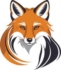 Obraz premium A stylized fox head illustration.