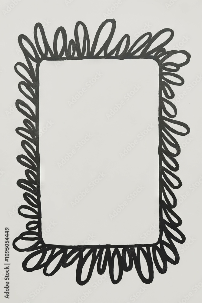 Poster doodle frame border. simple hand-drawn frame; perfect for adding text or images. evokes a playful, c