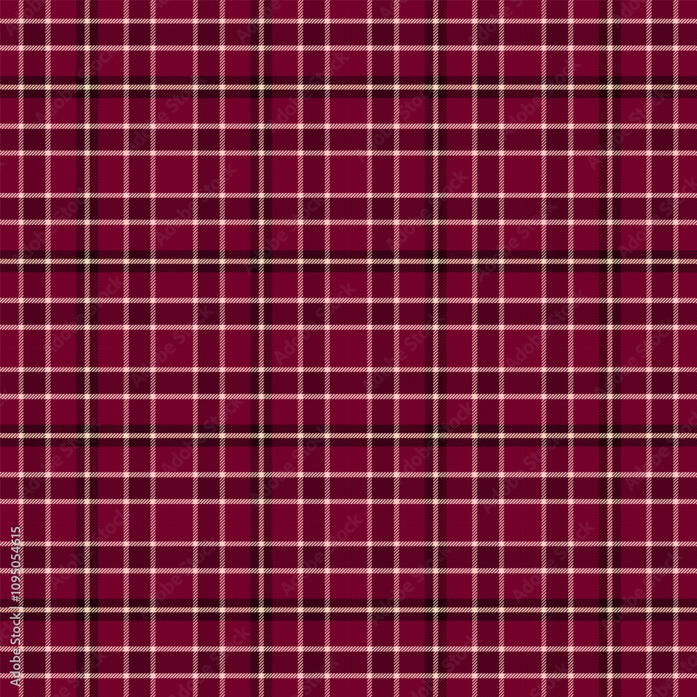 Wall mural plaid with twill weave repeat pattern.checkered tartan gingham seamless pattern in red.geometric gra