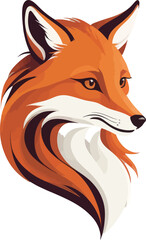 Fototapeta premium A stylized illustration of a red fox's head.