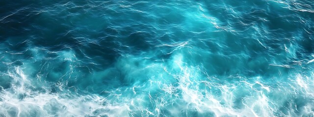 Fototapeta premium surface waves on the beach, Blue sea surface, water wave surface, blue water wave, top view 