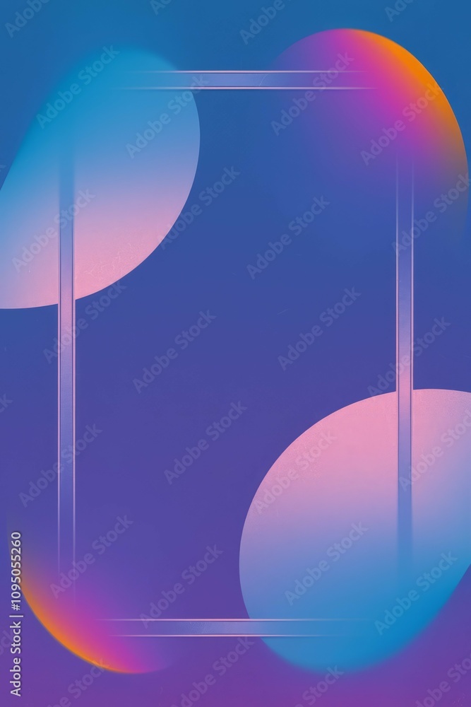 Poster abstract gradient background. serene pastel circles frame a calming purple backdrop. evokes peace an