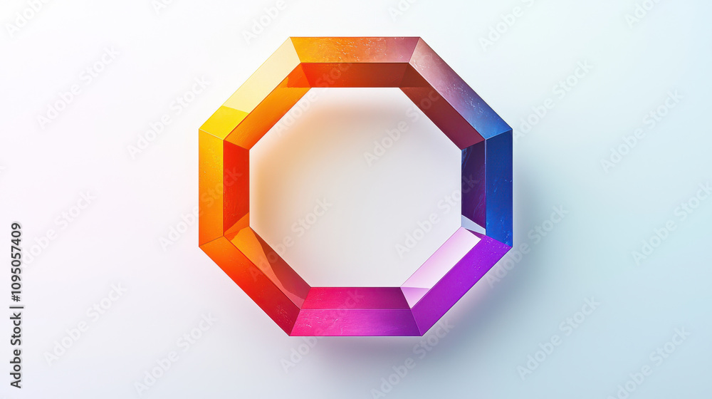 Poster multicolored octagon with gradient transition, showcasing vibrant hues and modern design. this artis