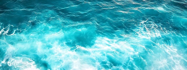 Obraz premium surface waves on the beach, Blue sea surface, water wave surface, blue water wave, top view 