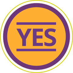 Trendy yes sticker.