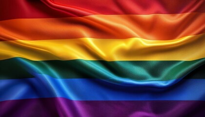 Fototapeta premium Waving LQBT flag background rainbow cloth