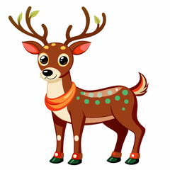 Christmas reindeer vector art and illustration