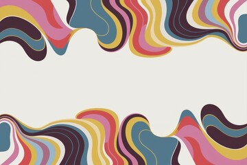 Fototapeta premium Colorful abstract waves. Vibrant, flowing lines create a dynamic design. Evokes feelings of energy and movement. Perfect for modern backgrounds.