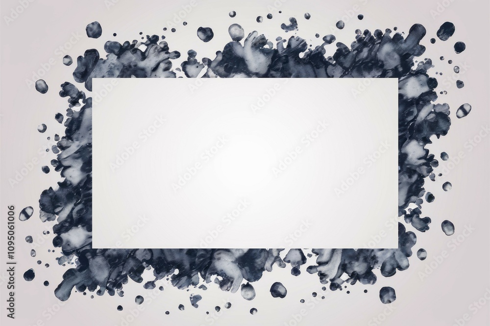 Poster ink blot frame border. elegant, empty frame design. perfect for invitations, announcements, or addin