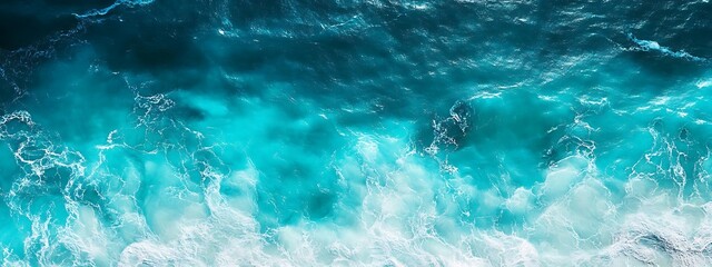 Fototapeta premium surface waves on the beach, Blue sea surface, water wave surface, blue water wave, top view 