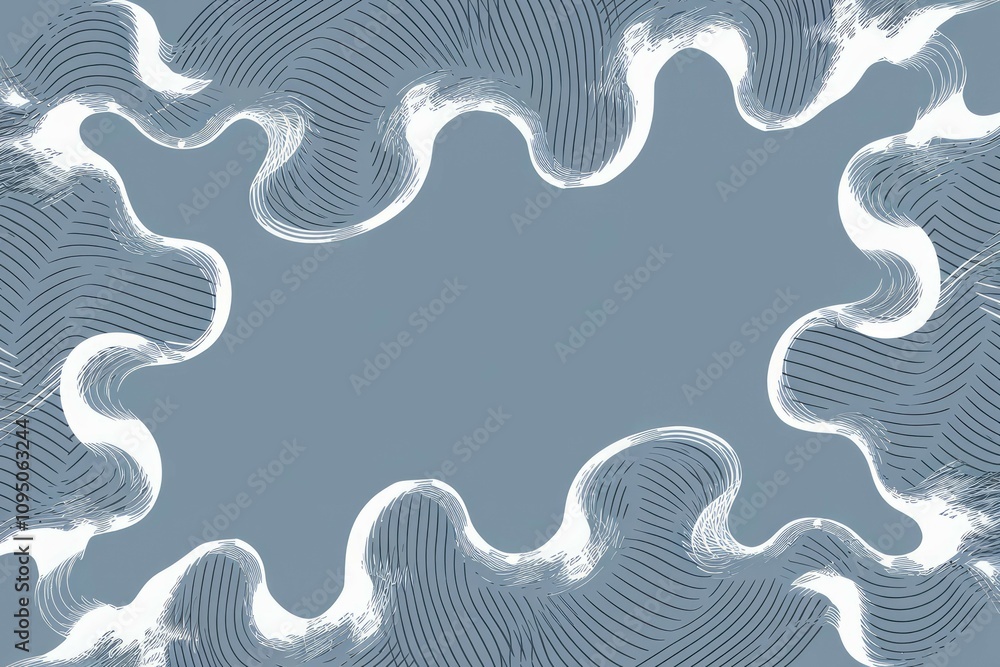 Aufkleber abstract wave frame design. elegant, flowing lines create a stylish frame. perfect for presentations
