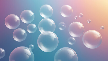 Soap bubbles on a colorful gradient background
