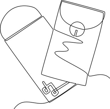 recommend clip art: Red envelope one line art vector