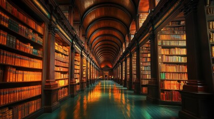 Fototapeta premium Grand Library Interior