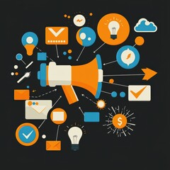 Digital advertising strategies target board techniques online marketing visual content creation creative environment analytical viewpoint innovative concepts for business growth