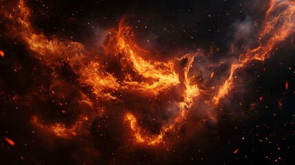 fire flames background Abstract fire flames on black background 