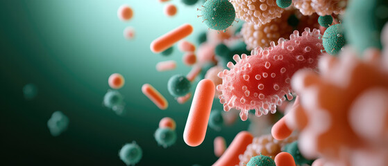 Fototapeta premium Microbial Marvels in Research, a minimalist exploration of the intricate beauty and significance of microbes in scientific study and discovery