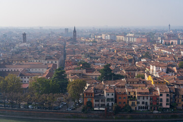 Obraz premium Verona, Italy - November 8, 2024: Cityscape. Aerial view of the city.