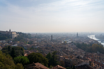Verona, Italy - November 8, 2024: Cityscape. Aerial view of the city.