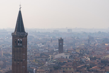 Obraz premium Verona, Italy - November 8, 2024: Cityscape. Aerial view of the city.