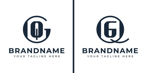Letters GQ and QG Monogram Logo, suitable for any business with QG or GQ initials