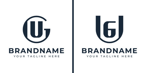 Letters GU and UG Monogram Logo, suitable for any business with UG or GU initials
