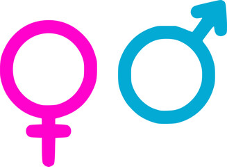 Male and female icon, symbols and logo design. Gender symbol. Male, female sign, gender equality icon vector illustration.
