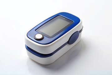 Pulse Oximeter Displaying Blood Oxygen Saturation and Pulse Rate Data on a Clean White Background for Medical and Health-Related Visual Content