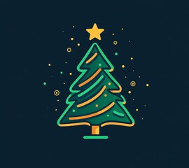 Decorative christmas tree illustration holiday spirit digital art festive environment minimalistic view seasonal concept for cheerful celebrations