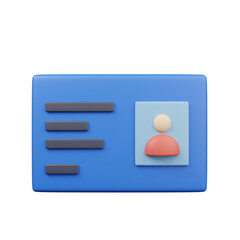 3d render of human resources id card