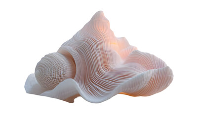 Delicate White Seashell with Detailed Texture - Realistic Image