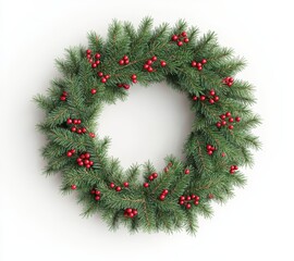 Festive holiday wreath decoration home decor art piece indoor top view seasonal cheer for your living space