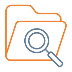 Folder Search Vector Icon Design