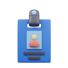 3d render of human resources id card
