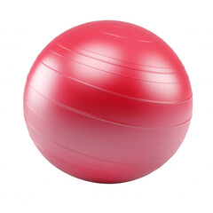 Red exercise ball, isolated on transparent or white background