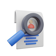 3d render of human resources find user