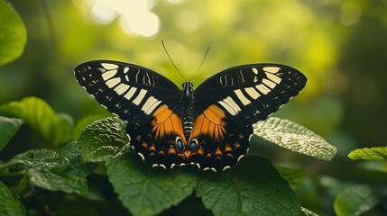 Fototapeta premium beautiful group of butterfly background with flower