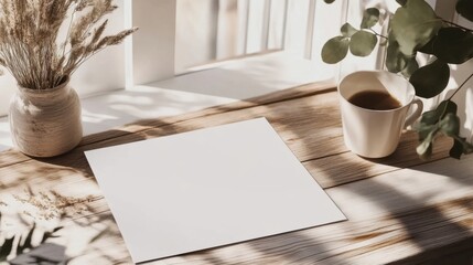 A4 landscape horizontal magazine brochure mockup with blank white design