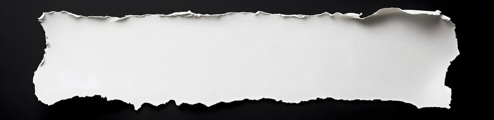 Obraz premium Blank white torn paper on black background, providing copy space for text or design.
