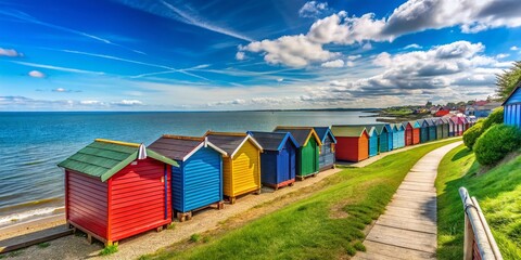Naklejka premium Scenic View of Whitstable, England's Coastal Charm with Copy Space Ideal for Travel Marketing and Tourism Promotions