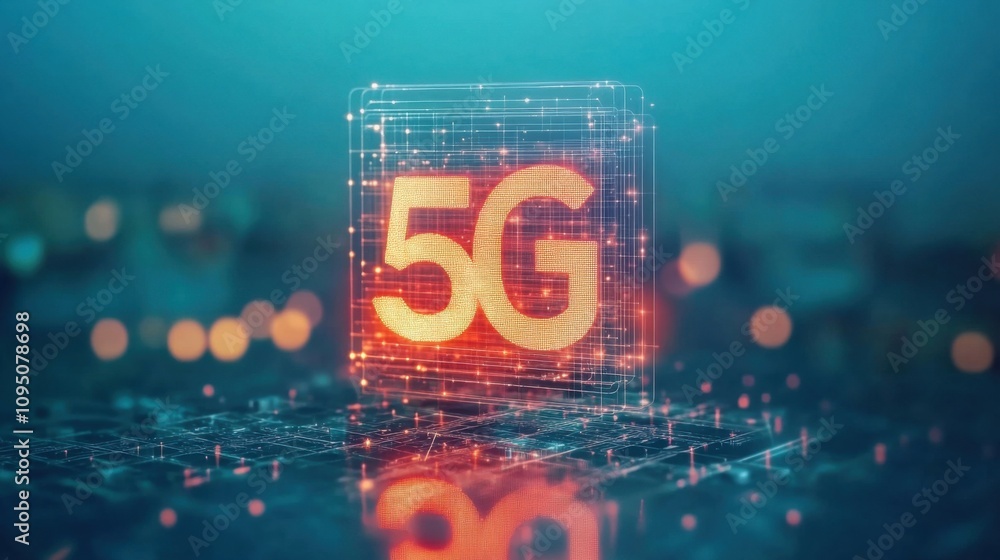 Aufkleber 5g connectivity with high-speed internet and global data synchronization for smart cities
