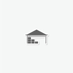 Storage, Warehouse icon sticker isolated on gray background