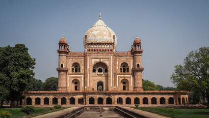 The architecture of Safdarjung Tomb in Delhi, India