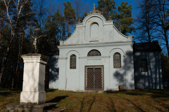 Chapel of Saint Roch (kaplica Świętego Rocha) from 1838. Wąchock, Poland.