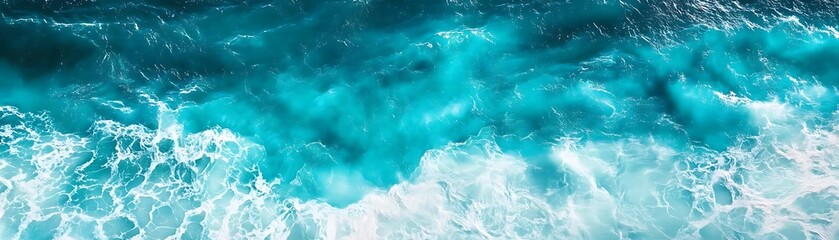 Obraz premium surface waves on the beach, Blue sea surface, water wave surface, blue water wave, top view 