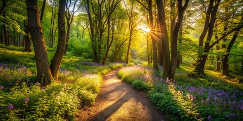 Fototapeta premium Serene Journey Through the Kortum Trail: A Conceptual Exploration of Nature’s Beauty, Lush Landscapes, and Tranquil Paths for Outdoor Enthusiasts and Nature Lovers Alike