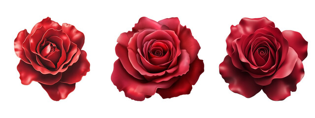 Obraz premium Beautiful red rose on transparent background