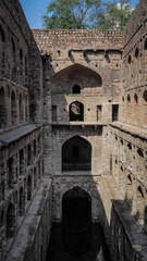 The architecture of Agrasen ki Baoli in Delhi, India